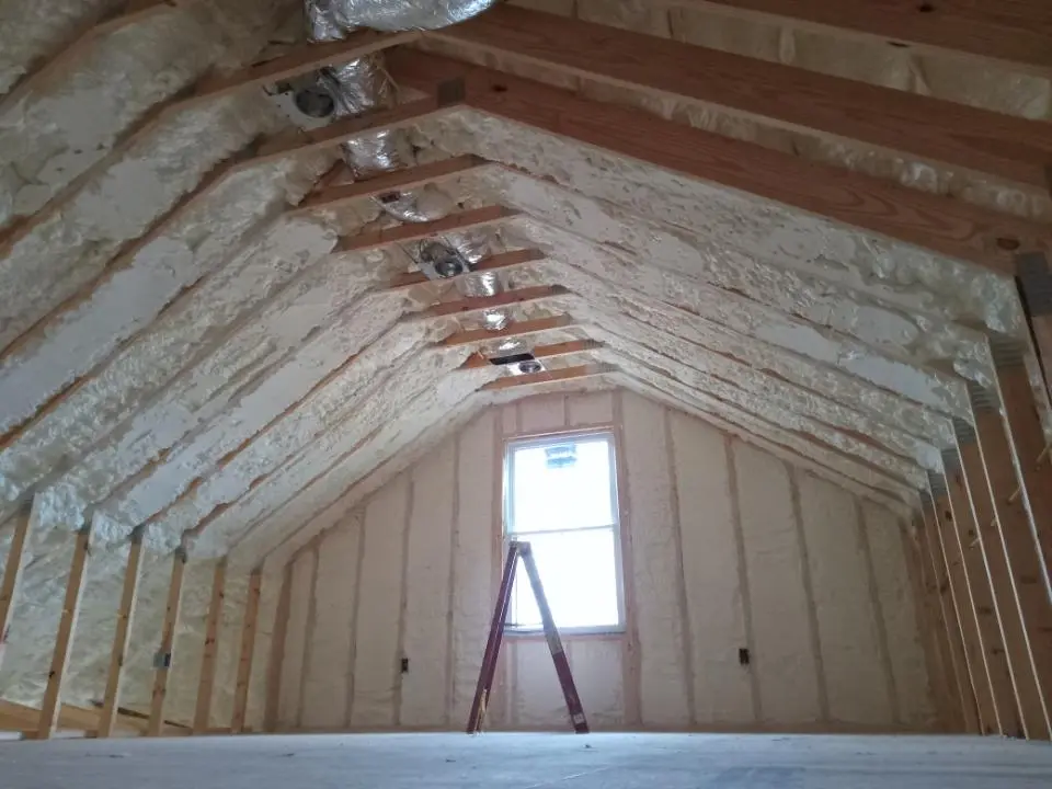 Spray foam roofing application for Crawl Space Insulation project in Scottsburg